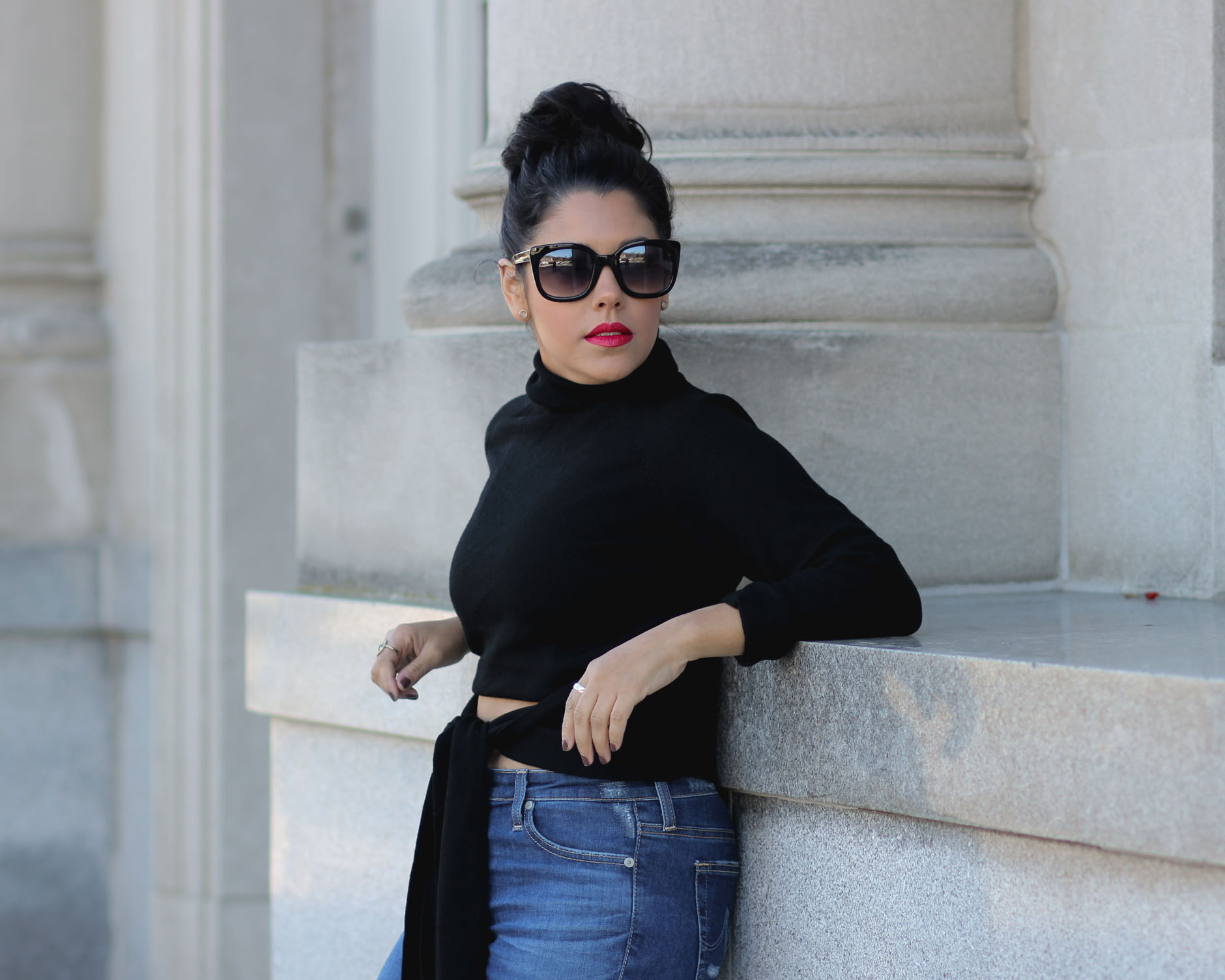 lifestyle blogger naty michele wearing a kendall and kylie sweater 