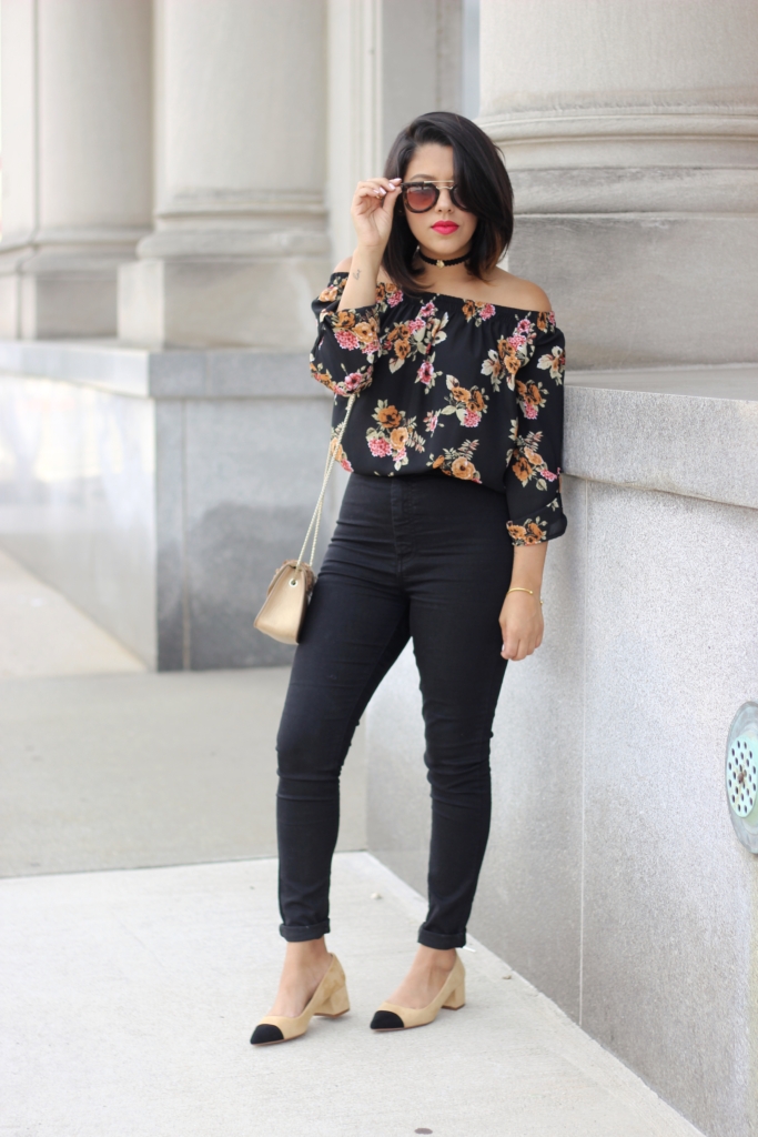 Fall Florals & Chunky Heels - Naty Michele