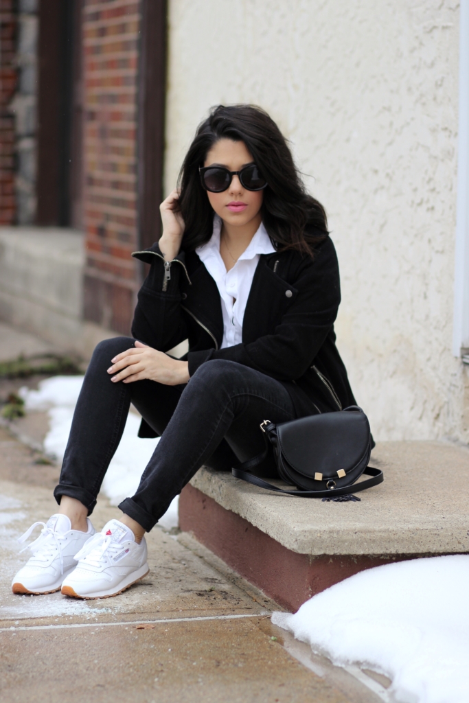 4 Black & White Outfits With White Sneakers - Naty Michele