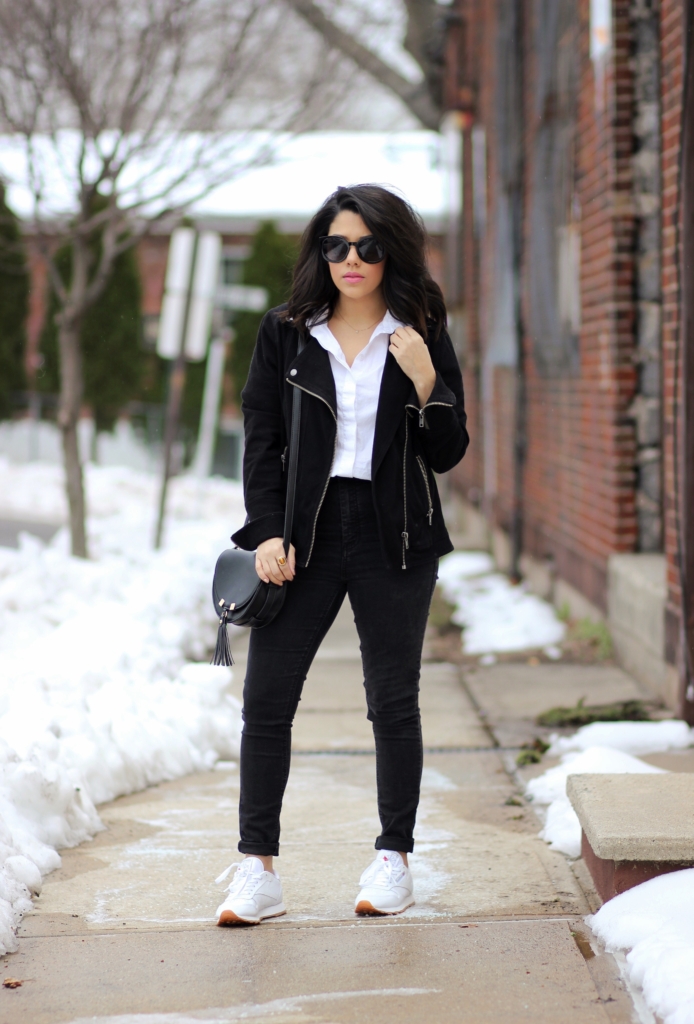 4 Black & White Outfits With White Sneakers - Naty Michele