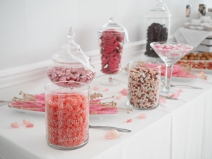 candy table at bridal shower