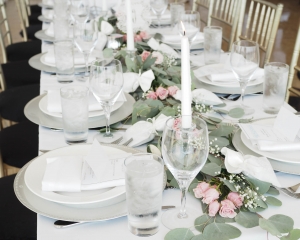 close up of bridal shower tables cape