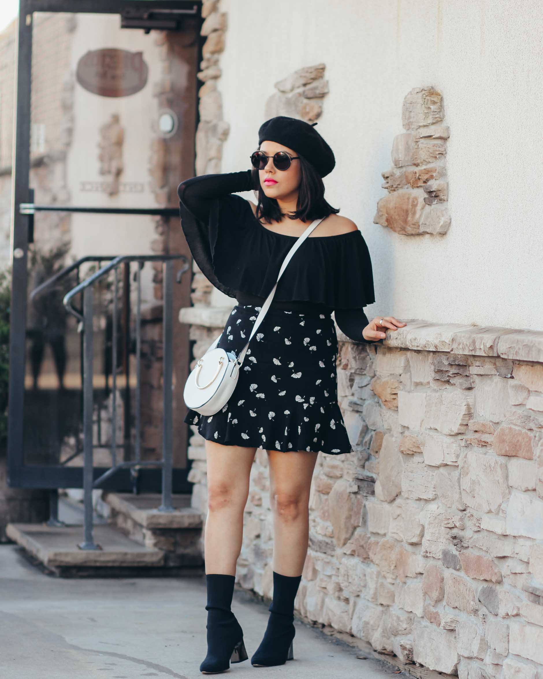 naty michele wearing a parisian style outfit 
