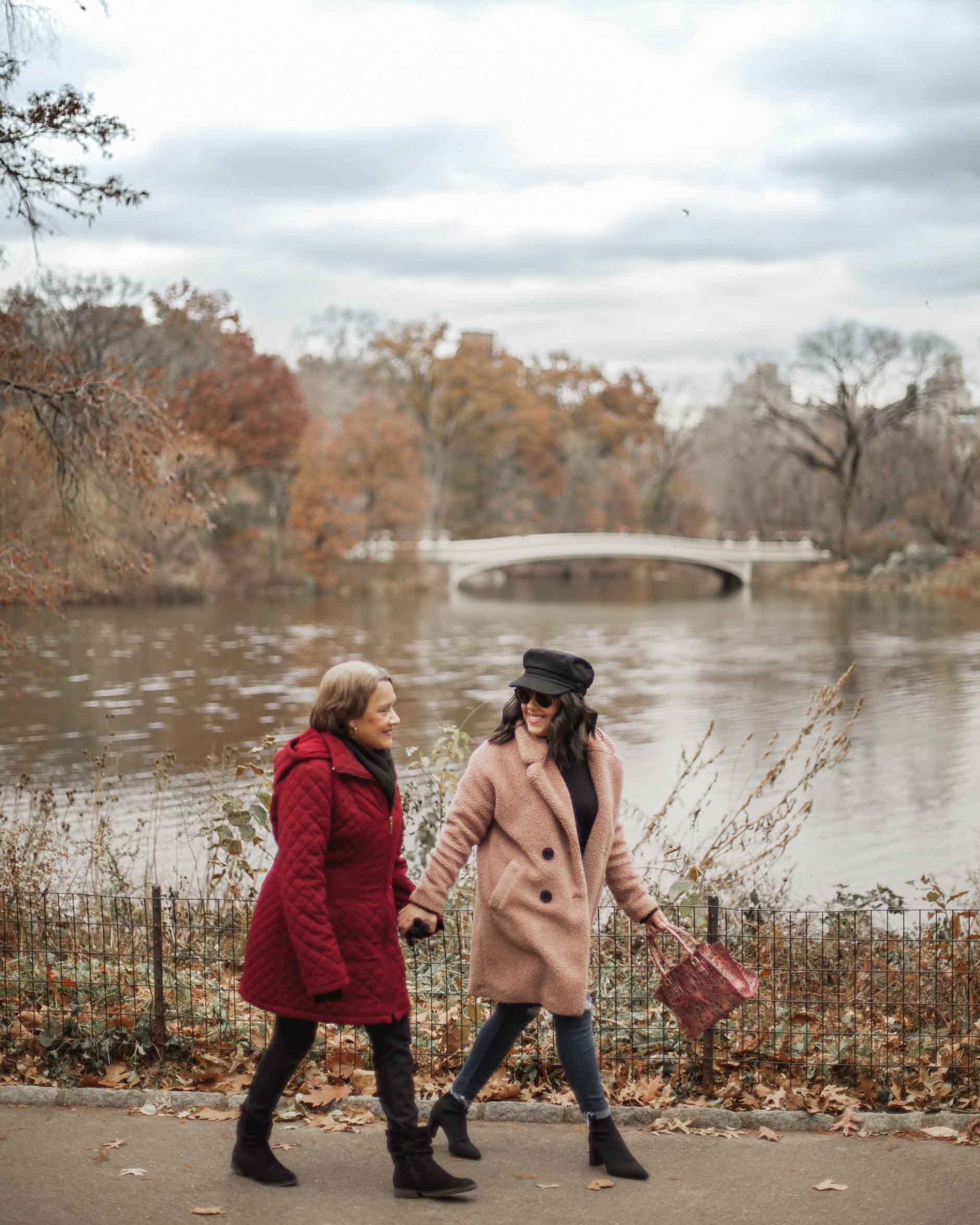 naty michele walking with her mom in central park
