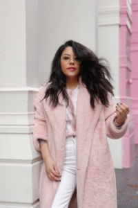 naty michele pink faux fur coat