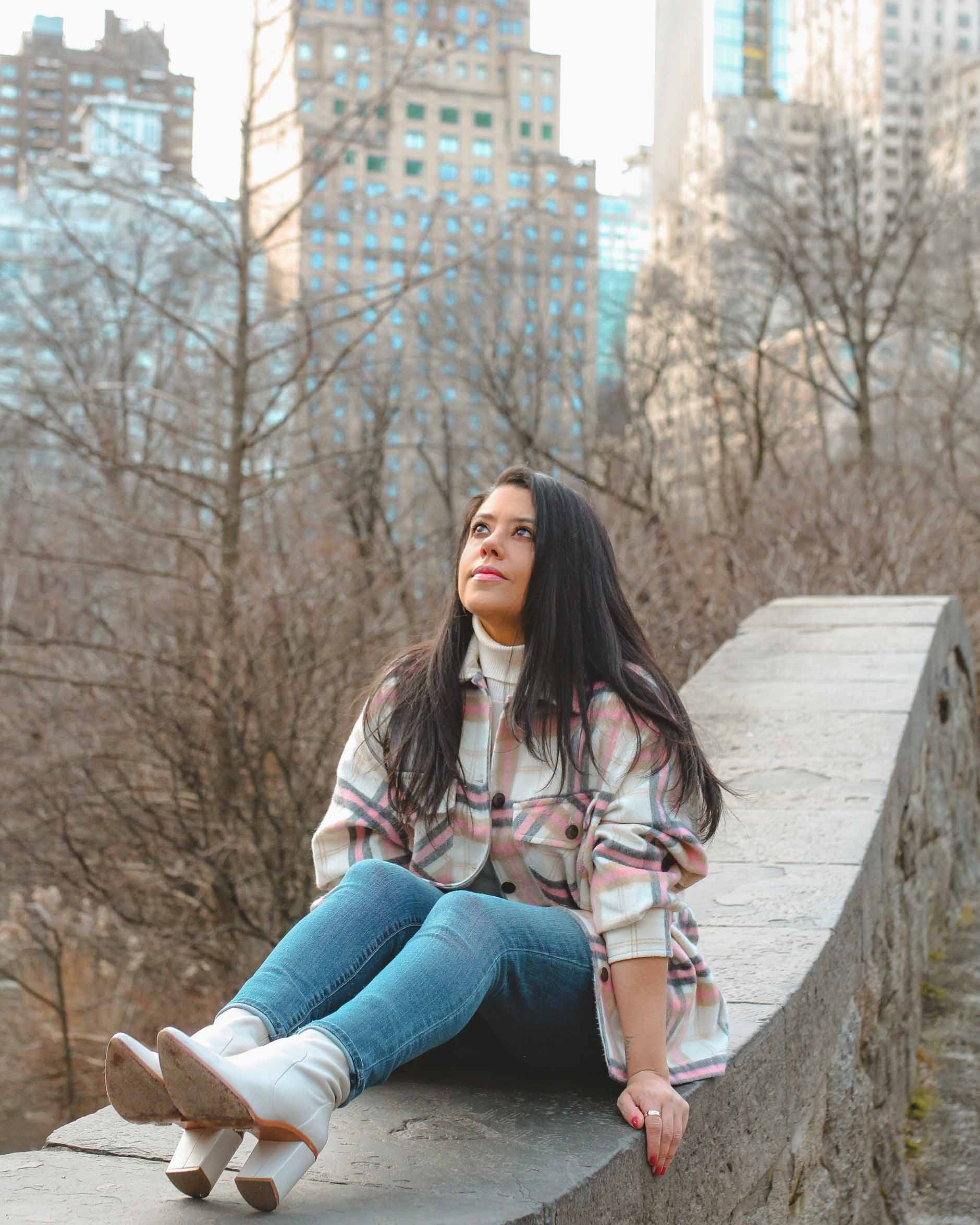 naty michele sitting at central park