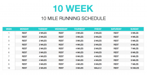 10 week running schedule